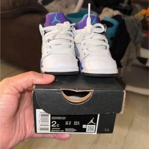 Kids White and Purple Sneakers